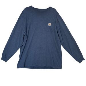 Carhartt Classic Blue Long Sleeve Loose‎ Fit Top Size 2XL